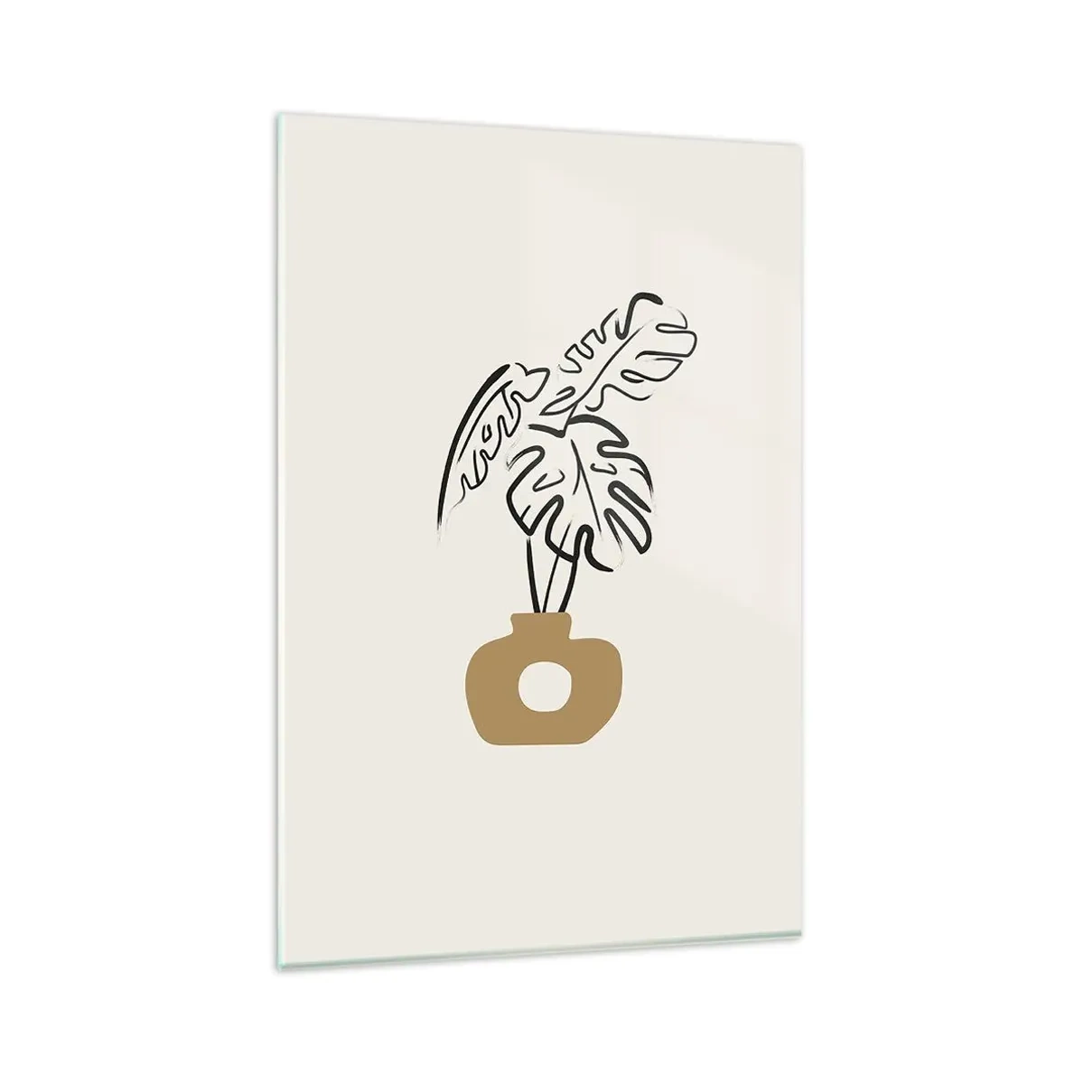 Cuadro sobre vidrio - Impresiones sobre Vidrio - Monstera - un adorno para el hogar - 80x120 cm