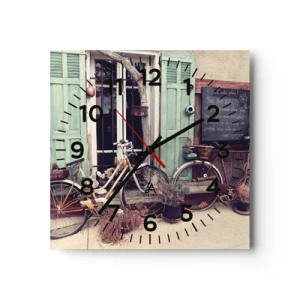 Reloj de pared - Reloj de vidrio - La vida rural - 30x30 cm