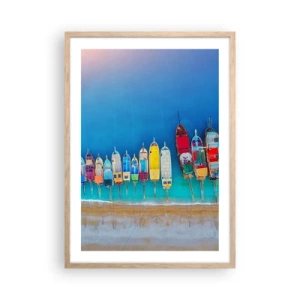 Póster en marco roble claro - A vista de pájaro - 50x70 cm