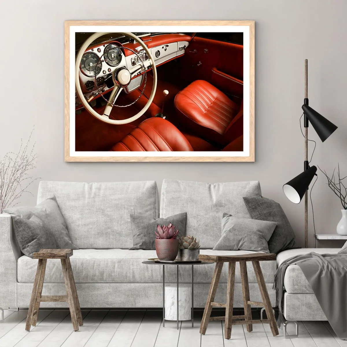 Póster en marco roble claro - Lujo vintage - 70x50 cm