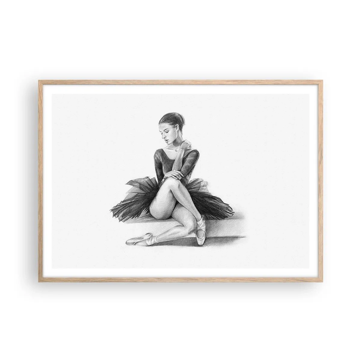 Póster en marco roble claro - Amante de la danza - 100x70 cm