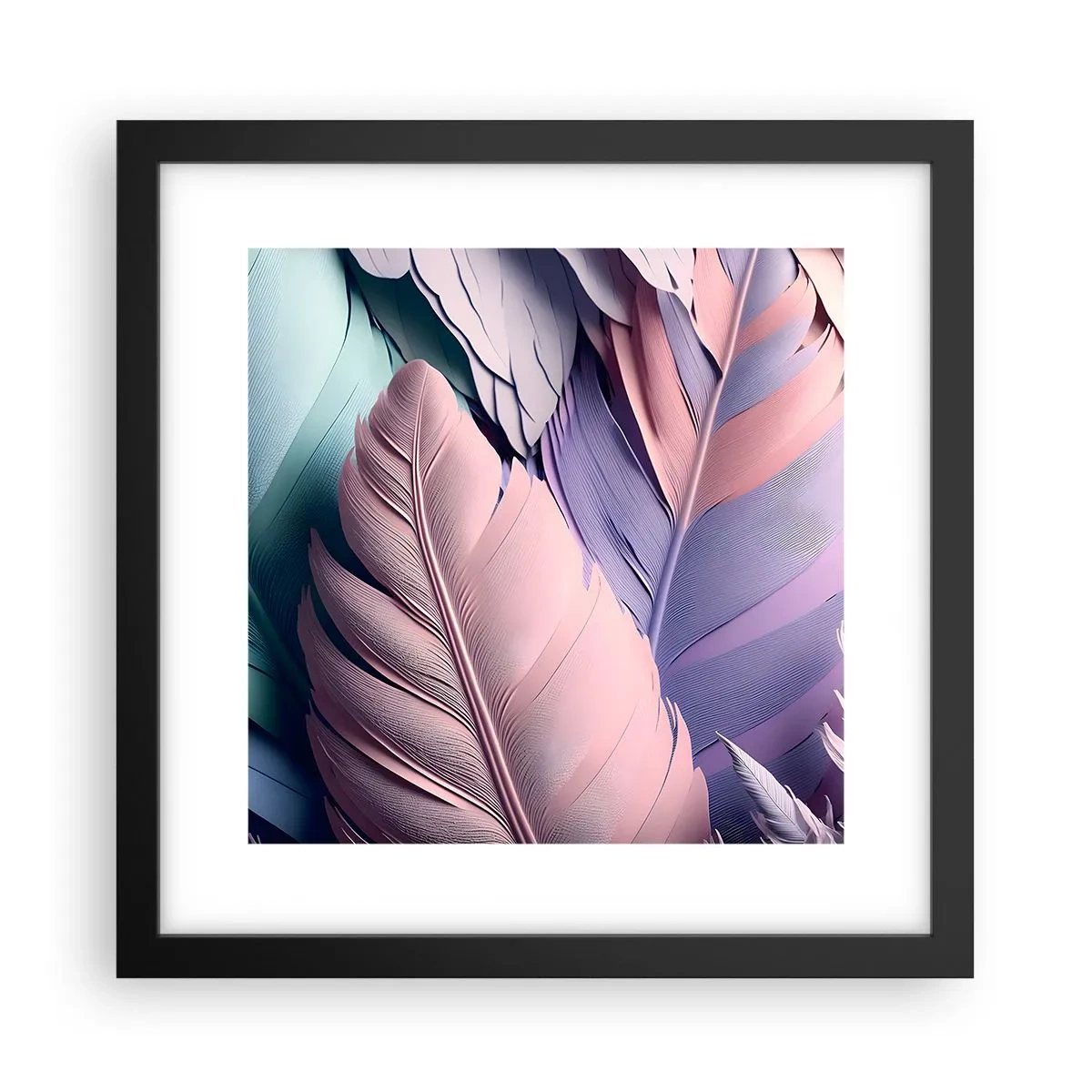 Póster en marco negro - Pájaro chic - 30x30 cm