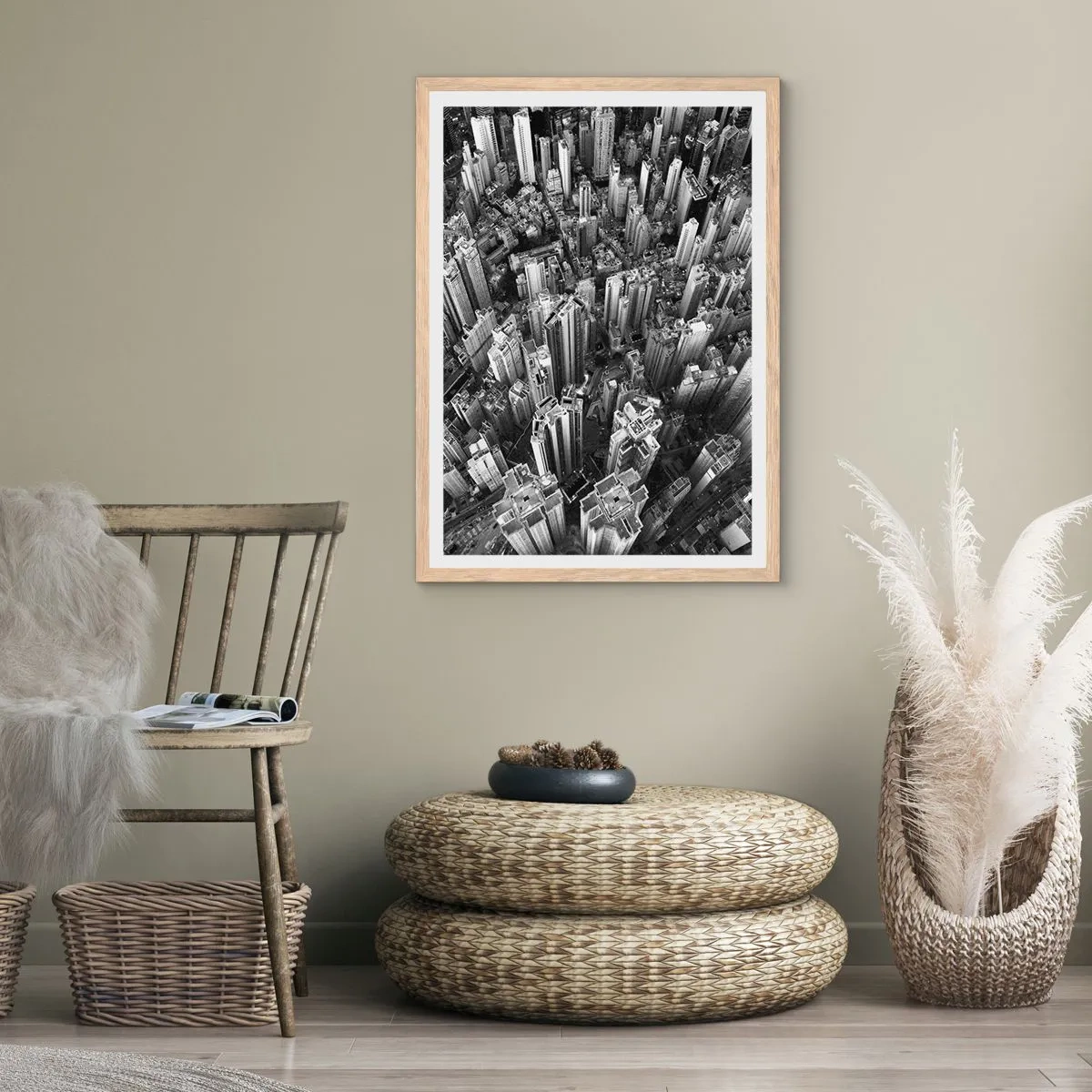 Póster en marco roble claro - Cada vez más alto - 70x100 cm