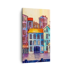 Cuadro sobre lienzo - Impresión de Imagen - Una ciudad como un cuento de hadas - 45x80 cm