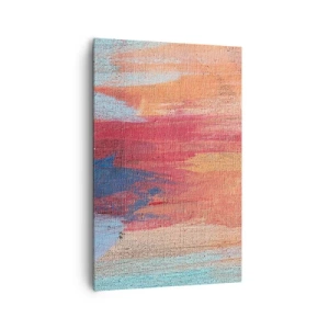 Cuadro sobre lienzo - Impresión de Imagen - Pinceladas abstractas coloridas - 80x120cm - Trazos de arco iris - Decoración de pared moderna para salón y dormitorio ARTTOR