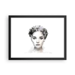 Póster en marco negro - Un retrato extremadamente elegante - 40x30 cm