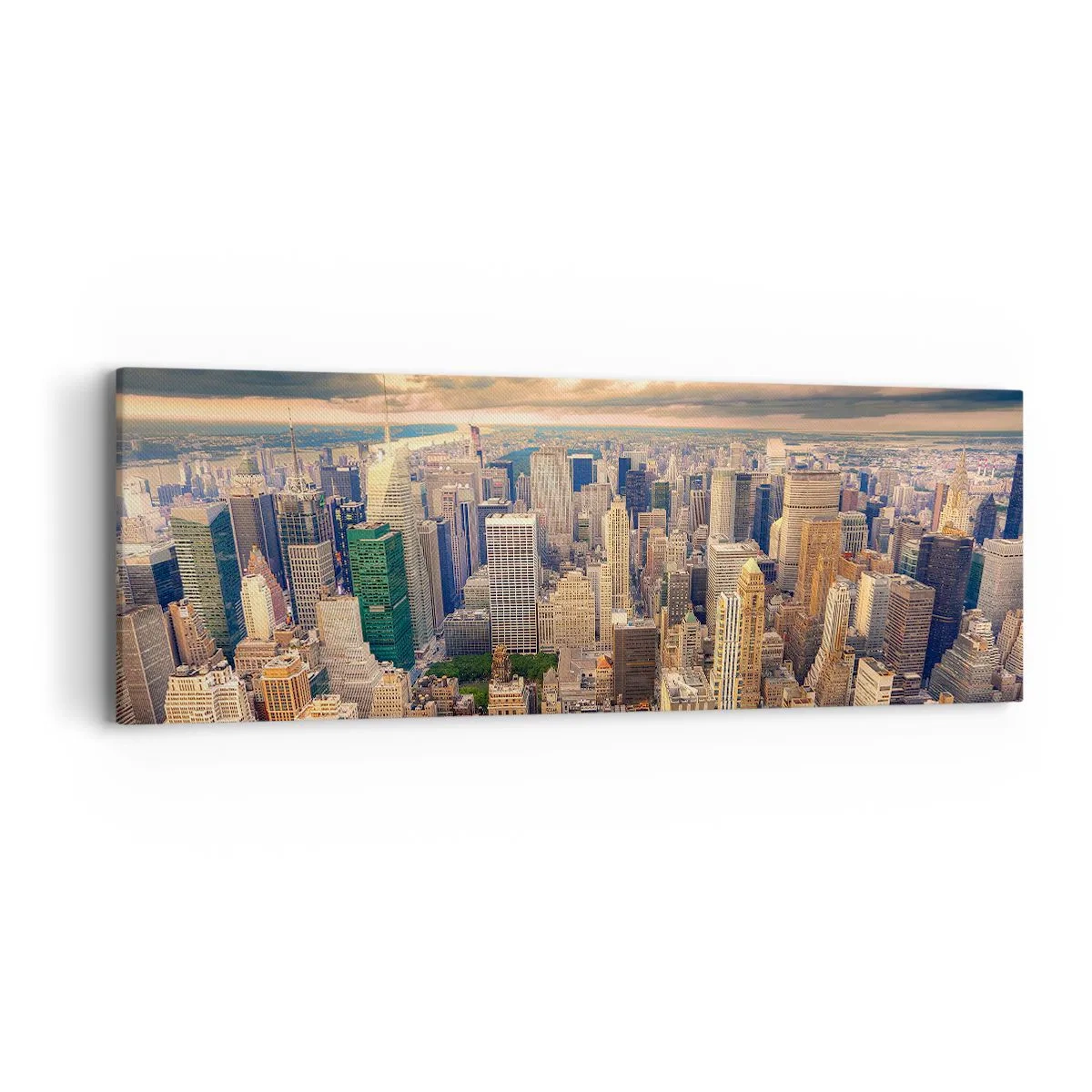 Cuadro sobre lienzo - Impresión de Imagen - Metrópolis dorada - 90x30 cm