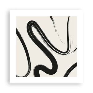 Póster - Fantasía en blanco y negro - 40x40 cm