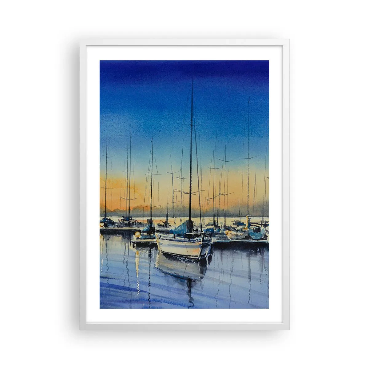 Póster en marco blanco - El final de un buen día - 50x70 cm