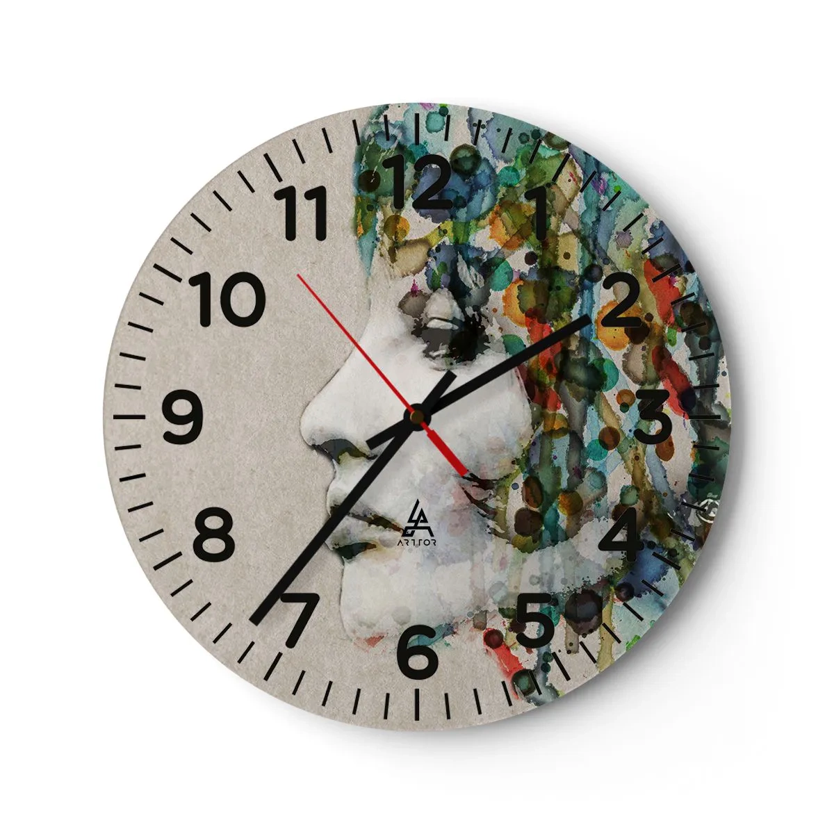 Reloj de pared - Reloj de vidrio - Salió del gris - 30x30 cm