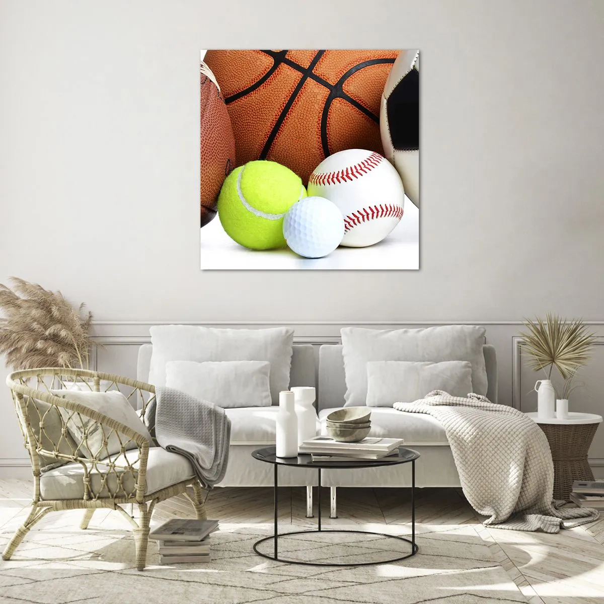 Cuadro sobre vidrio - Impresiones sobre Vidrio - Unidos por el deporte - 30x30 cm