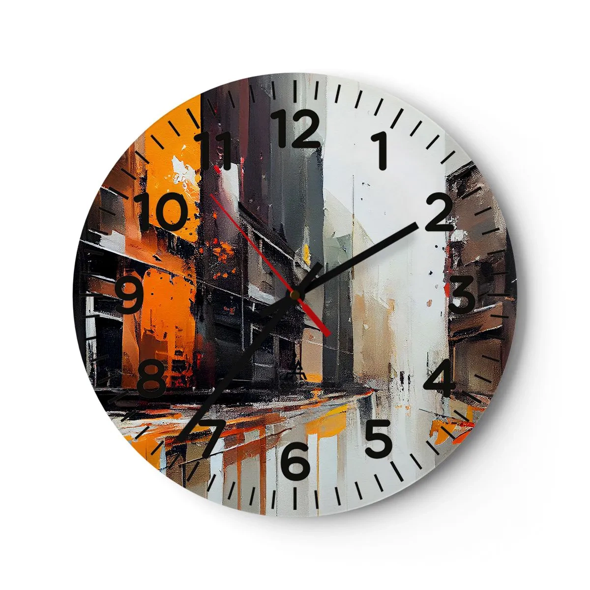 Reloj de pared - Reloj de vidrio - Día lluvioso - 40x40 cm