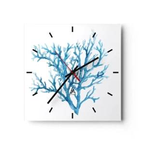 Reloj de pared - Reloj de vidrio - Filigrana marina - 40x40 cm