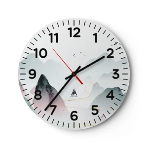 Reloj de pared - Reloj de vidrio - Sobre las cimas - 40x40 cm