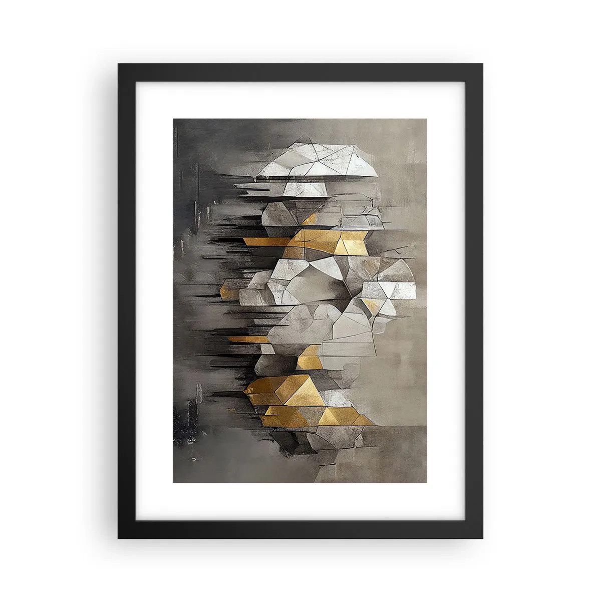Póster en marco negro - Composición hecha de hielo y luz - 30x40 cm