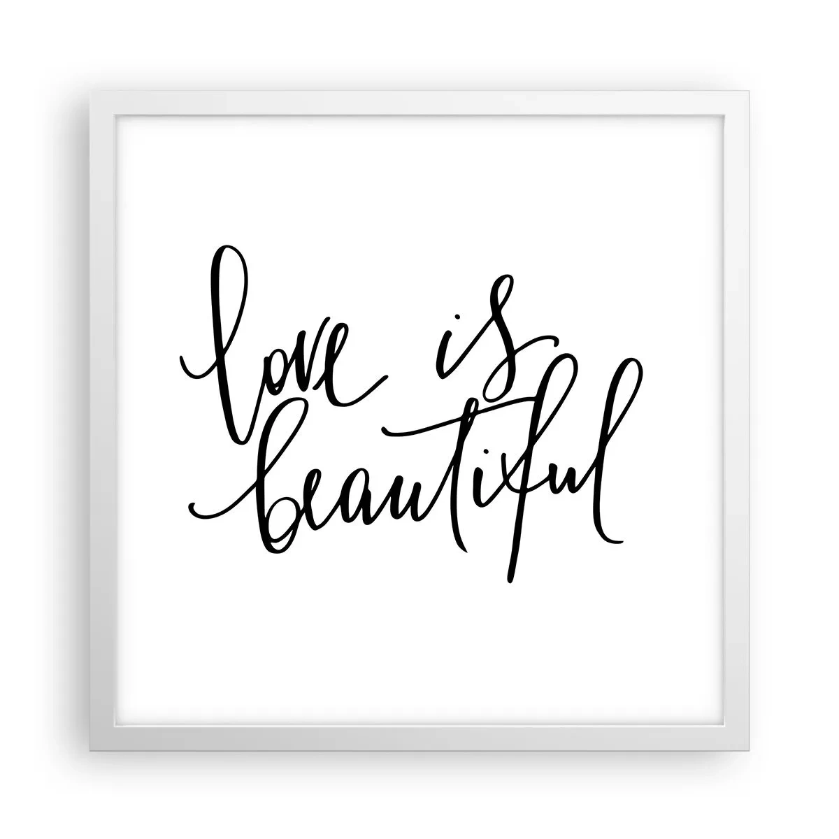 Póster en marco blanco - Leer y repetir - 40x40 cm