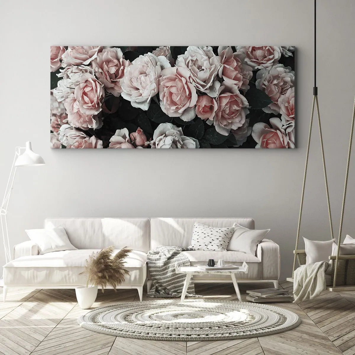 Cuadro sobre lienzo - Impresión de Imagen - Conjunto de rosas - 100x40 cm
