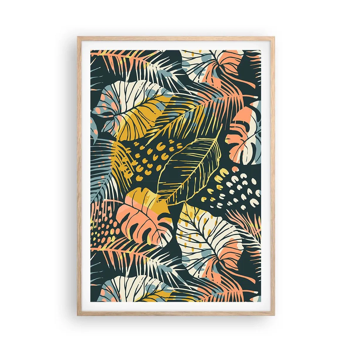 Póster en marco roble claro - Una frondosa fantasía - 70x100 cm