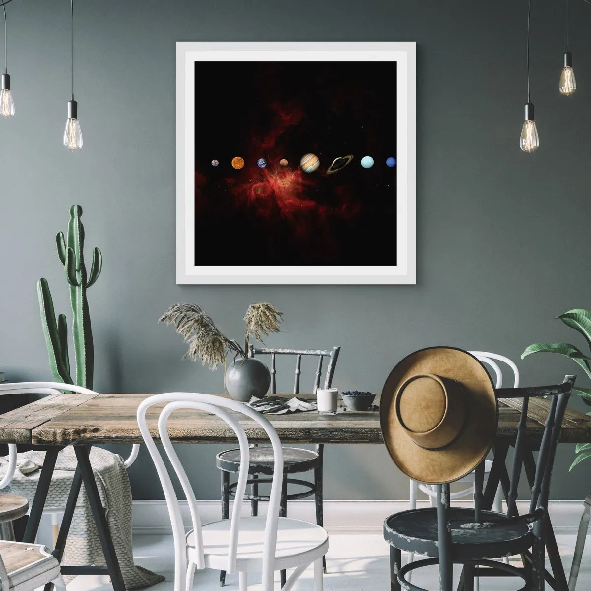 Póster en marco blanco - Nuestro barrio - 40x40 cm