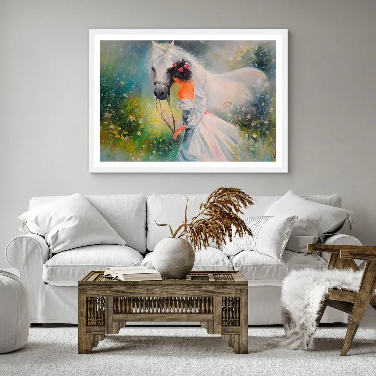 Póster en marco blanco - Como si de un hermoso sueño se tratara - 50x40 cm