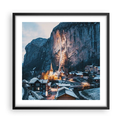 Póster en marco negro - El espíritu luminoso del invierno - 50x50 cm