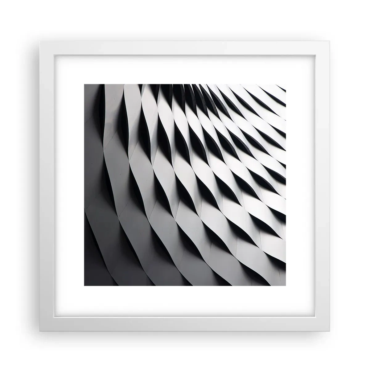 Póster en marco blanco - En la superficie de las ondas - 30x30 cm