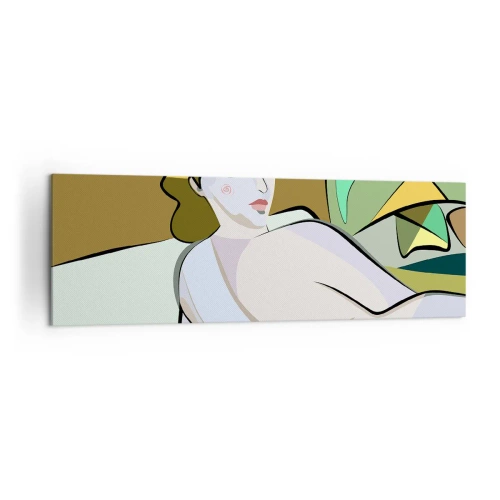Cuadro sobre lienzo - Impresión de Imagen - Figura abstracta de estilo moderno. - 160x50cm - Retrato íntimo - Decoración de pared moderna para salón y dormitorio ARTTOR