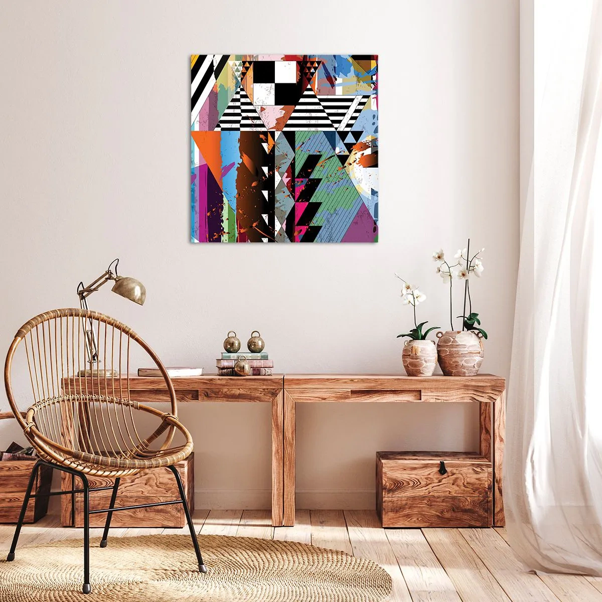 Cuadro sobre lienzo - Impresión de Imagen - Geométrico y orgánico - 60x60 cm