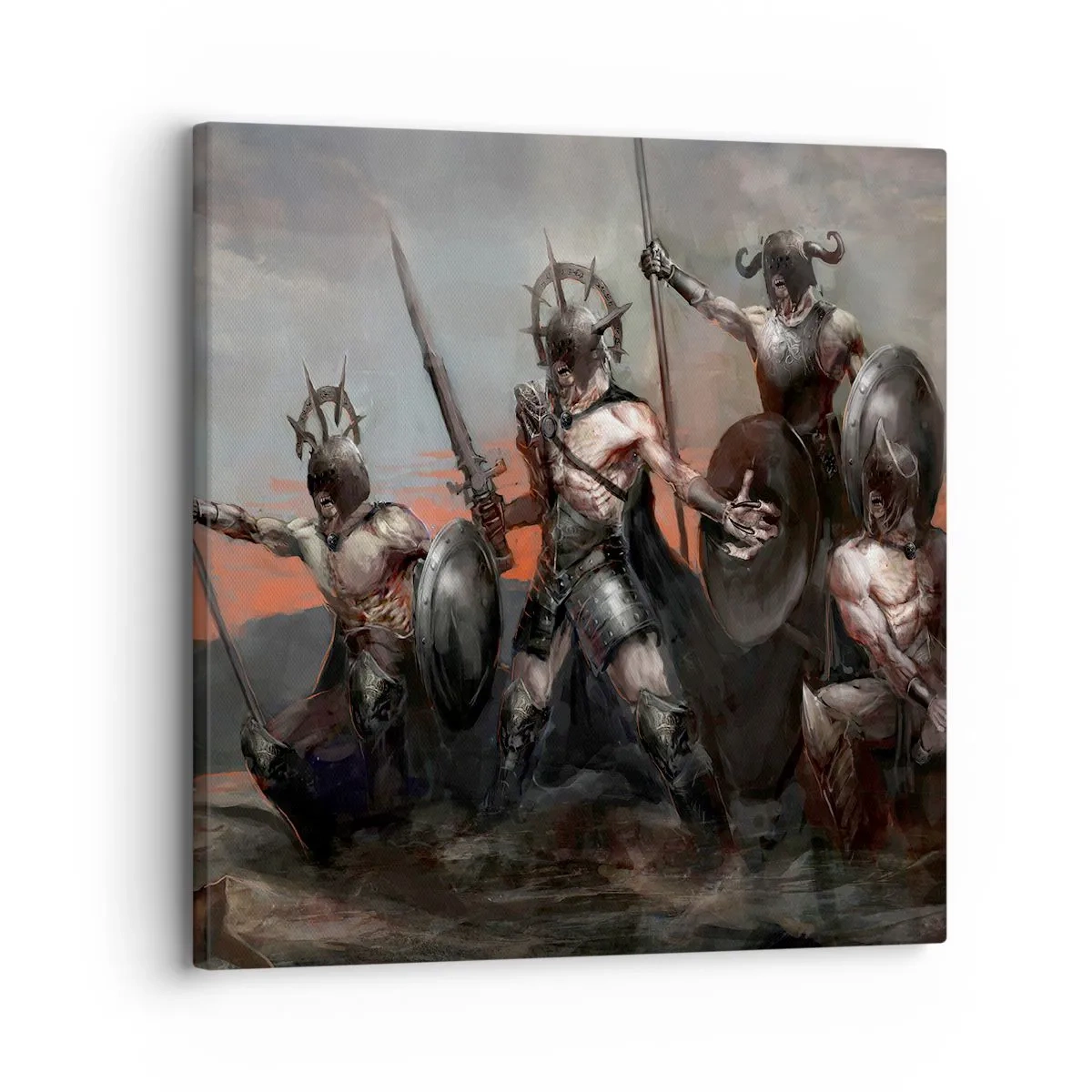 Cuadro sobre lienzo - Impresión de Imagen - Escudo con escudo - 30x30 cm