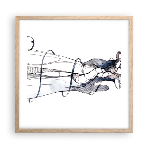 Póster en marco roble claro - Un estudio sobre el contacto - 50x50 cm