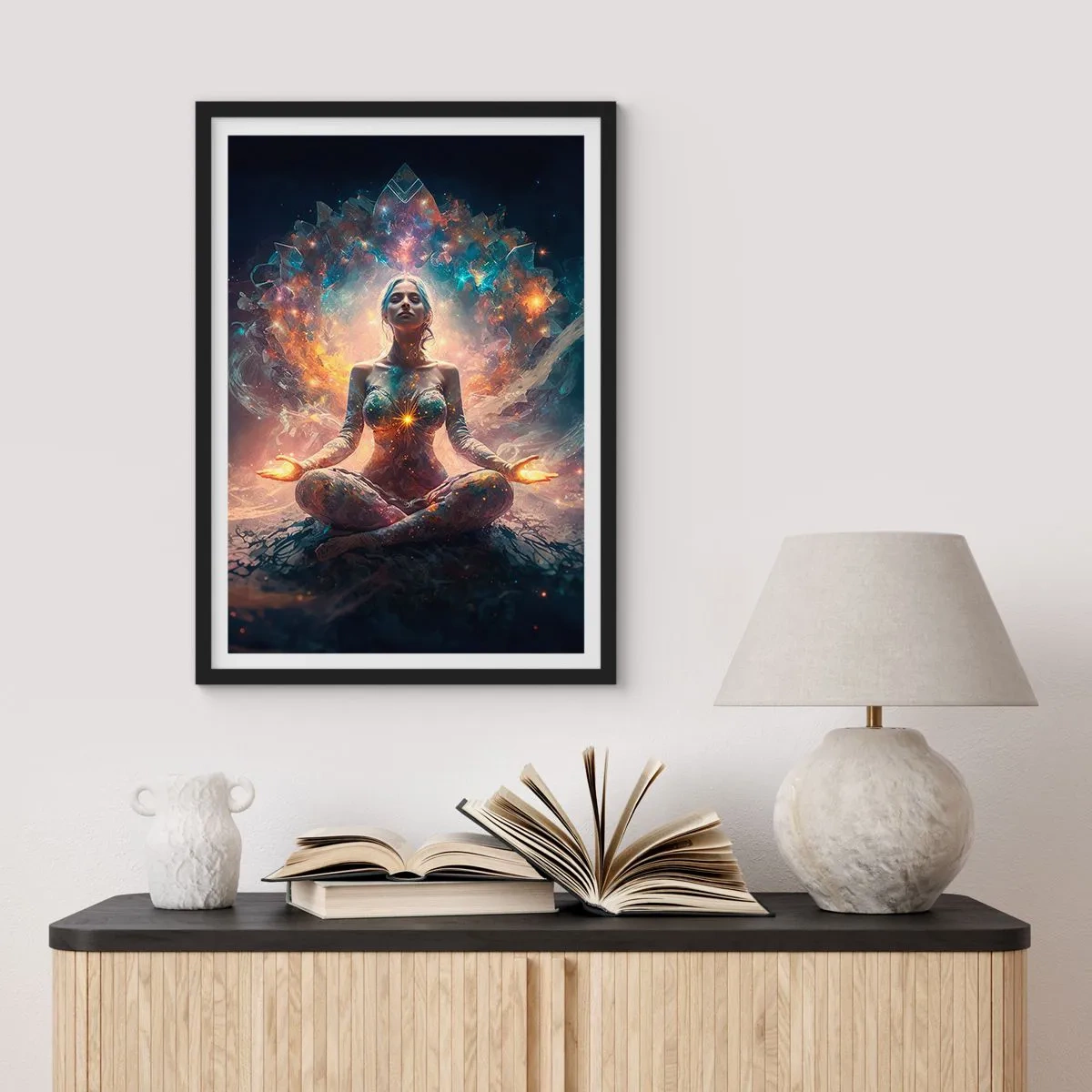 Póster en marco negro - Flujo de buena energía - 61x91 cm