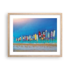 Póster en marco roble claro - A vista de pájaro - 50x40 cm