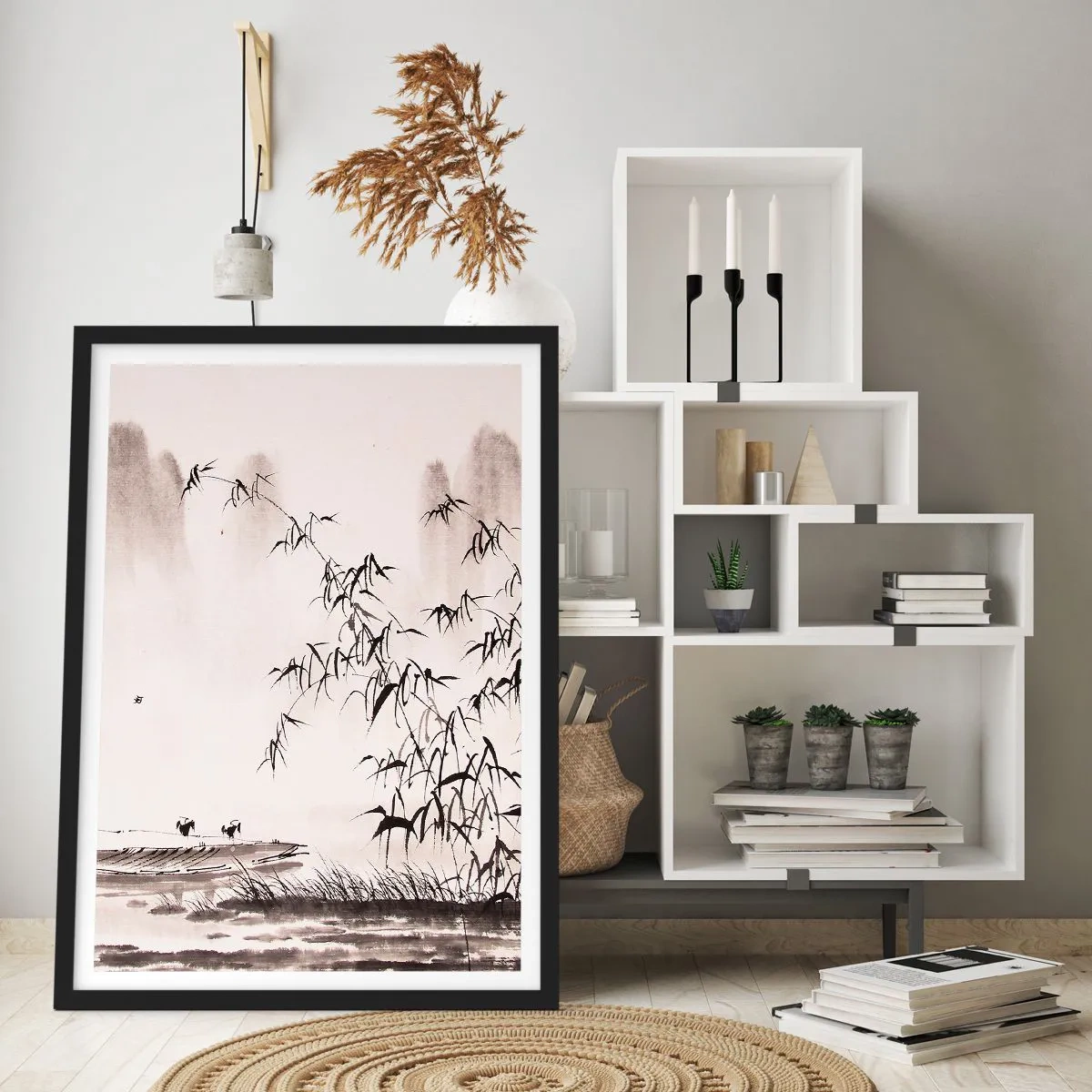 Póster en marco negro - El silencio de los arrozales - 61x91 cm