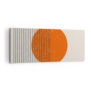 Cuadro sobre lienzo - Impresión de Imagen - Sol minimalista con líneas geométricas. - 120x50cm - Siempre el sol - Decoración de pared moderna para salón y dormitorio ARTTOR
