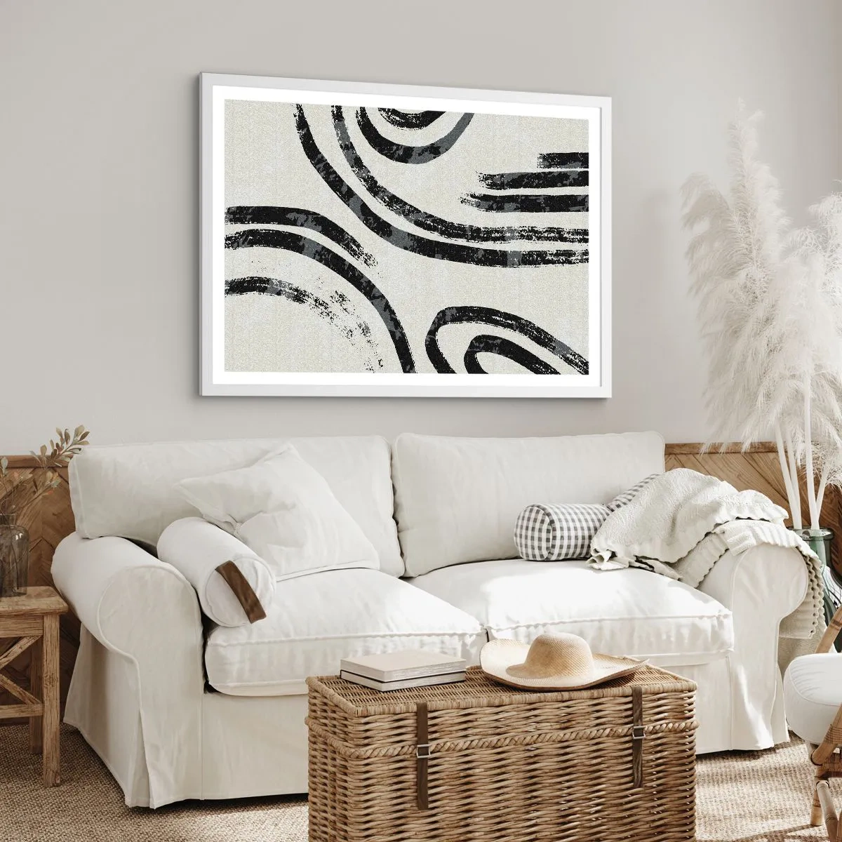 Póster en marco blanco - A medias - 70x50 cm