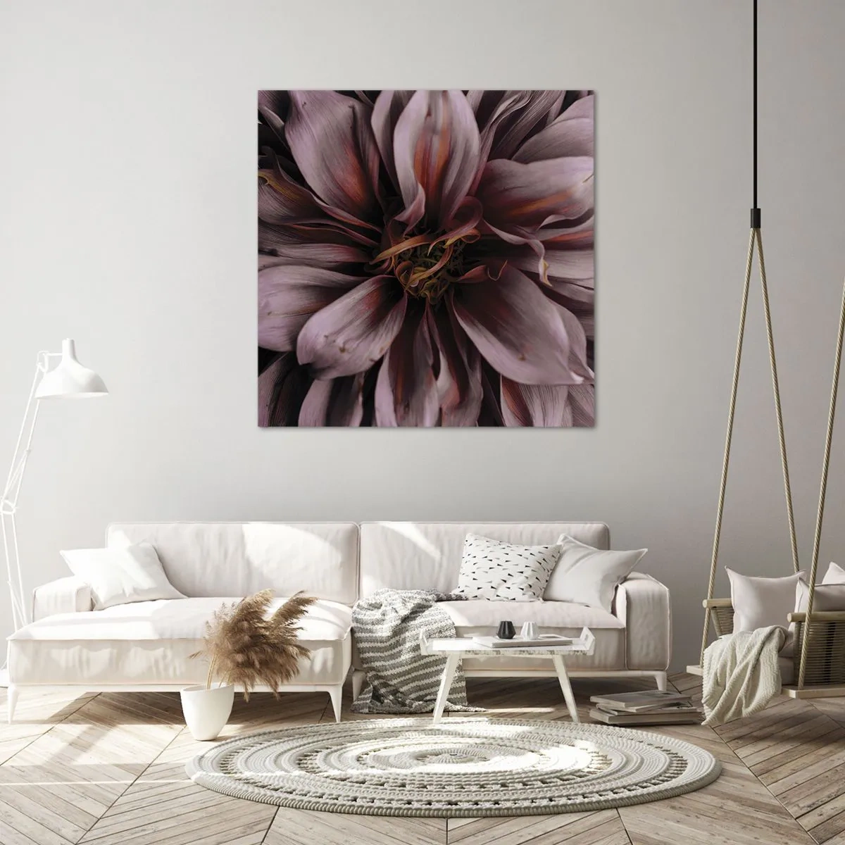 Cuadro sobre lienzo - Impresión de Imagen - Corazón floral - 50x50 cm