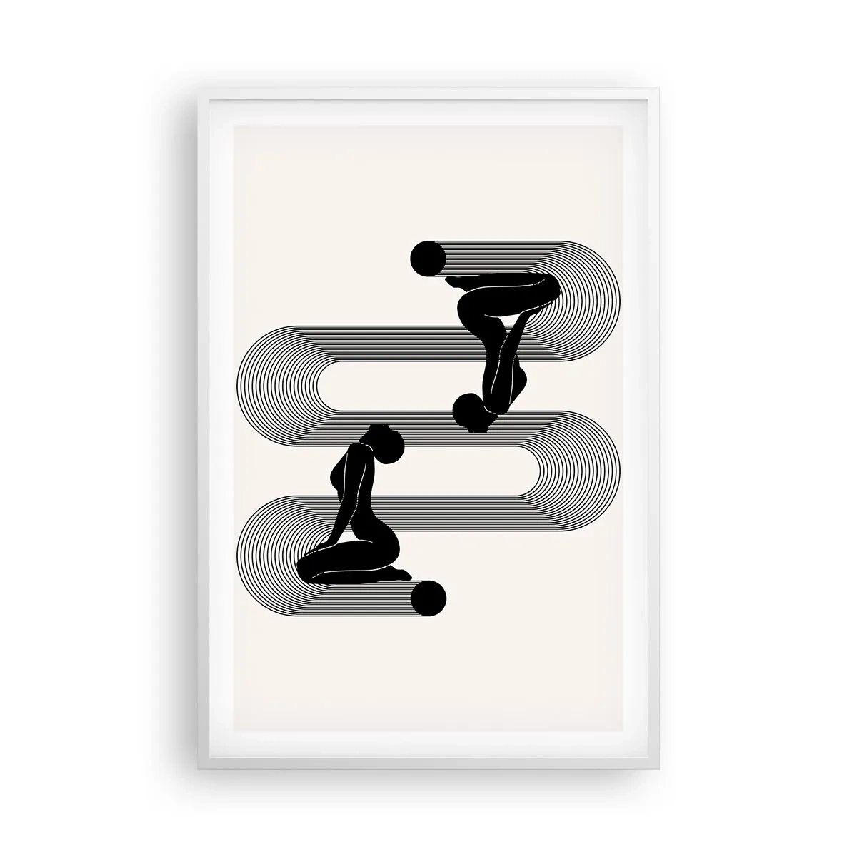 Póster en marco blanco - Simetría sensual - 61x91 cm
