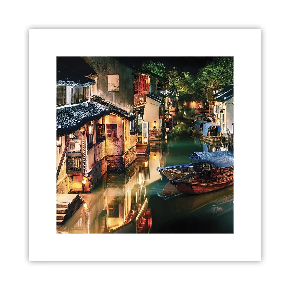 Póster - Noche en una calle china - 30x30 cm
