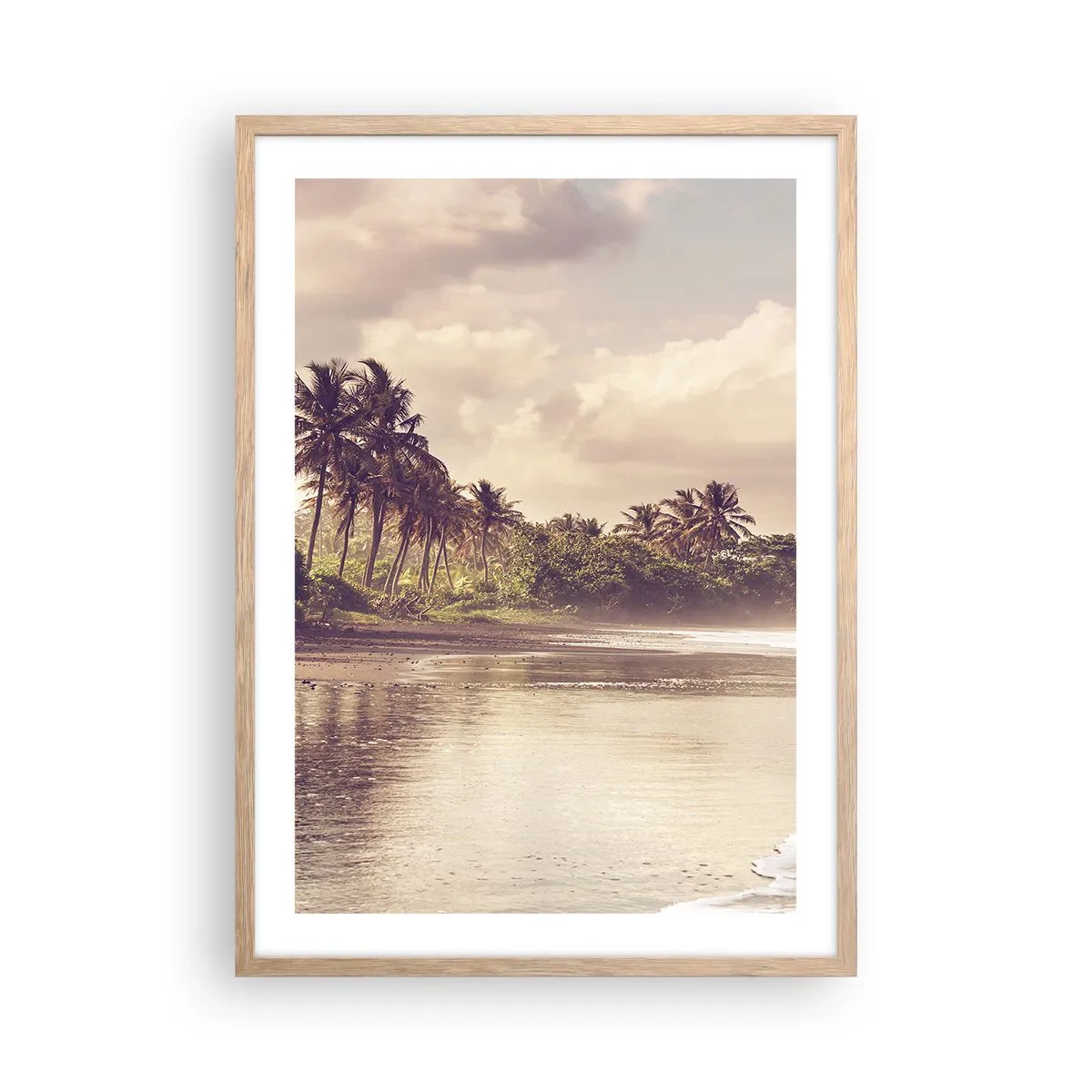 Póster en marco roble claro - La caricia de las olas - 50x70 cm