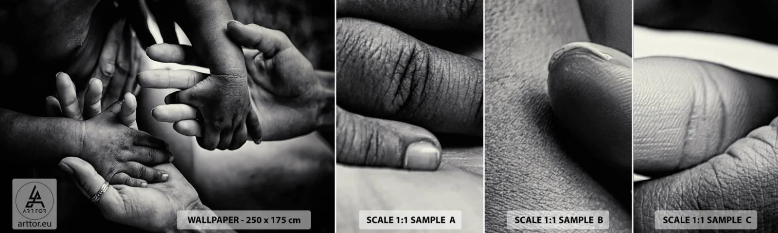 Muestra De Fotomural Standard Eco - Ser humano - Manos, Gente, Amar - 100x30 cm