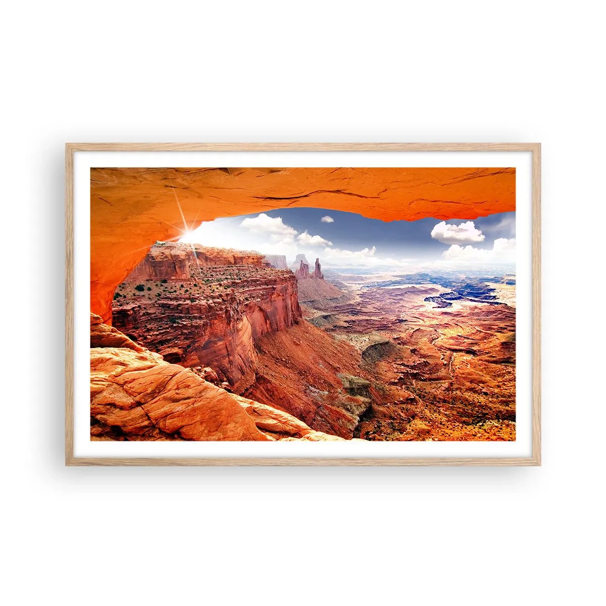 Póster en marco roble claro - Tallado por la propia naturaleza - 91x61 cm