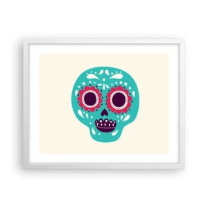 Póster en marco blanco - La vida: diversión hasta la muerte - 50x40 cm