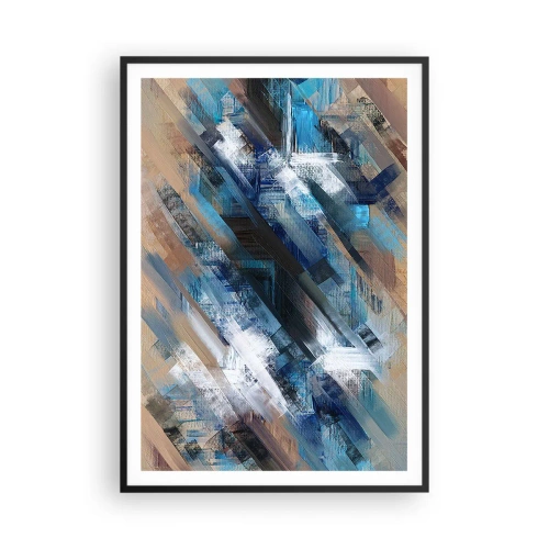 Póster en marco negro - En una inclinación azul - 70x100 cm