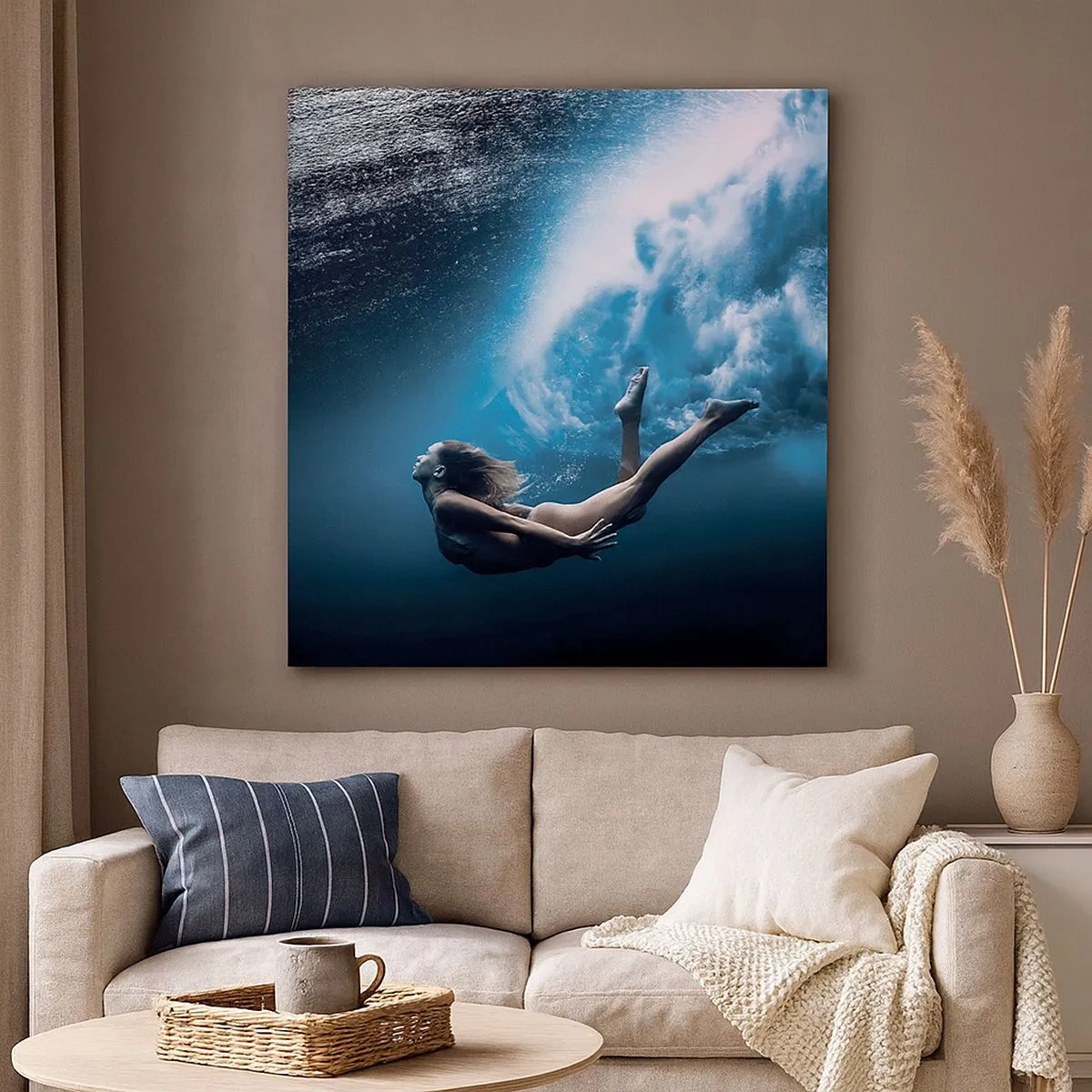 Cuadro sobre lienzo - Impresión de Imagen - Una sirena contemporánea - 30x30 cm