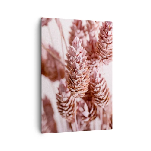 Cuadro sobre lienzo - Impresión de Imagen - Un primer plano de las delicadas espigas rosadas de las hierbas ornamentales. - 70x100cm - Aparentemente discreto - Decoración de pared moderna para salón y dormitorio ARTTOR