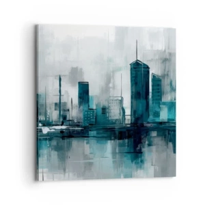 Cuadro sobre lienzo - Impresión de Imagen - Ciudad color lluvia - 70x70 cm