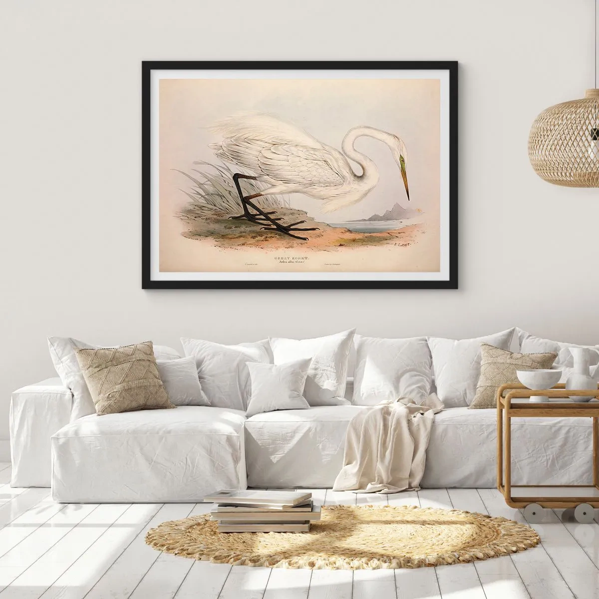 Póster en marco negro - Dama de los juncos - 40x30 cm