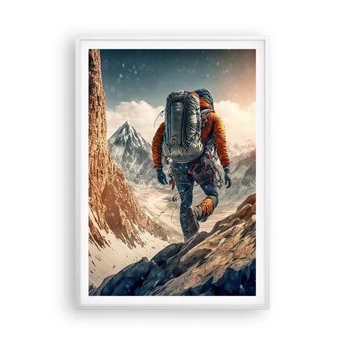 Póster en marco blanco - Guerrero solitario - 70x100 cm