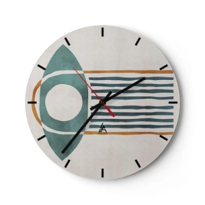 Reloj de pared - Reloj de vidrio - Signos y rituales - 40x40 cm