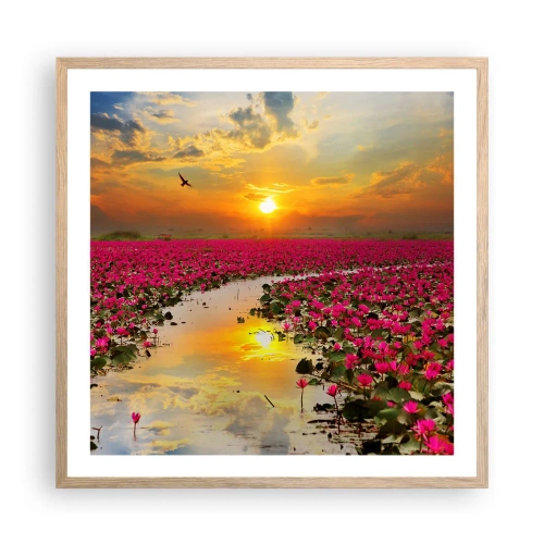 Póster en marco roble claro - La vida secreta del lago - 60x60 cm